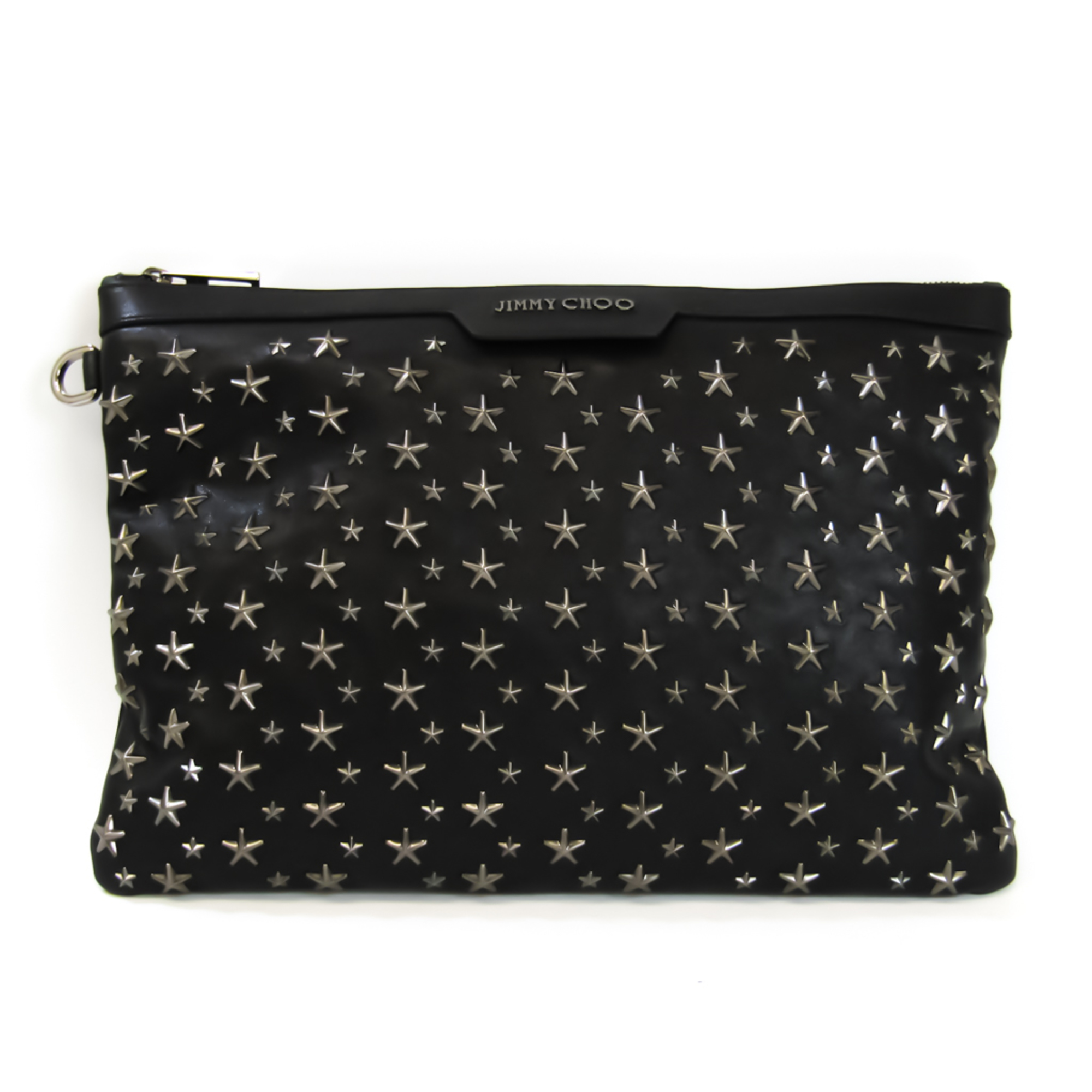 Jimmy Choo Unisex Leather Clutch Bag Black